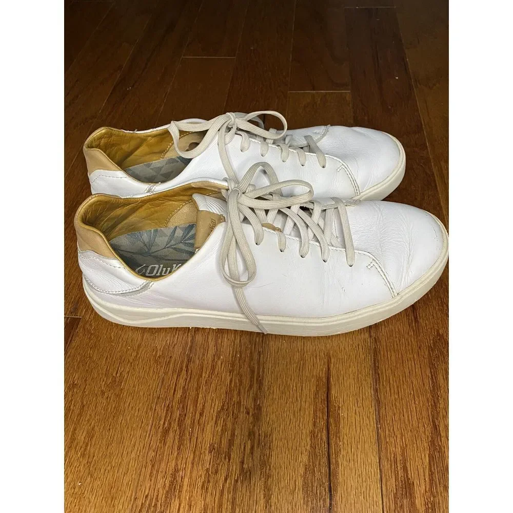 OluKai White and Brown Lace Up Shoes‎ Size US Men’s 9